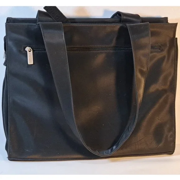 Kenneth Cole Reaction Black Nylon Laptop Briefcase Bag - Picture 2 of 12